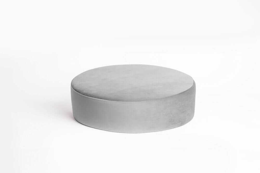 GREY VELVET big pouf