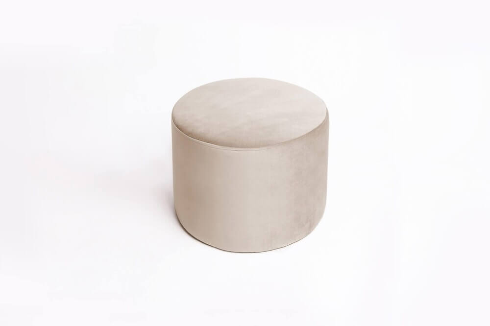 CREAM VELVET medium pouf