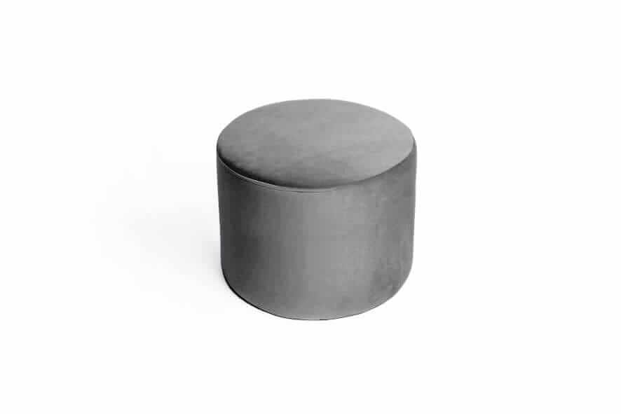 DARK GREY VELVET medium pouf