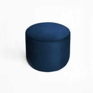DARK NAVY BLUE VELVET medium pouf