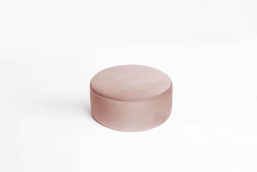 BLUSH PINK VELVET small pouf
