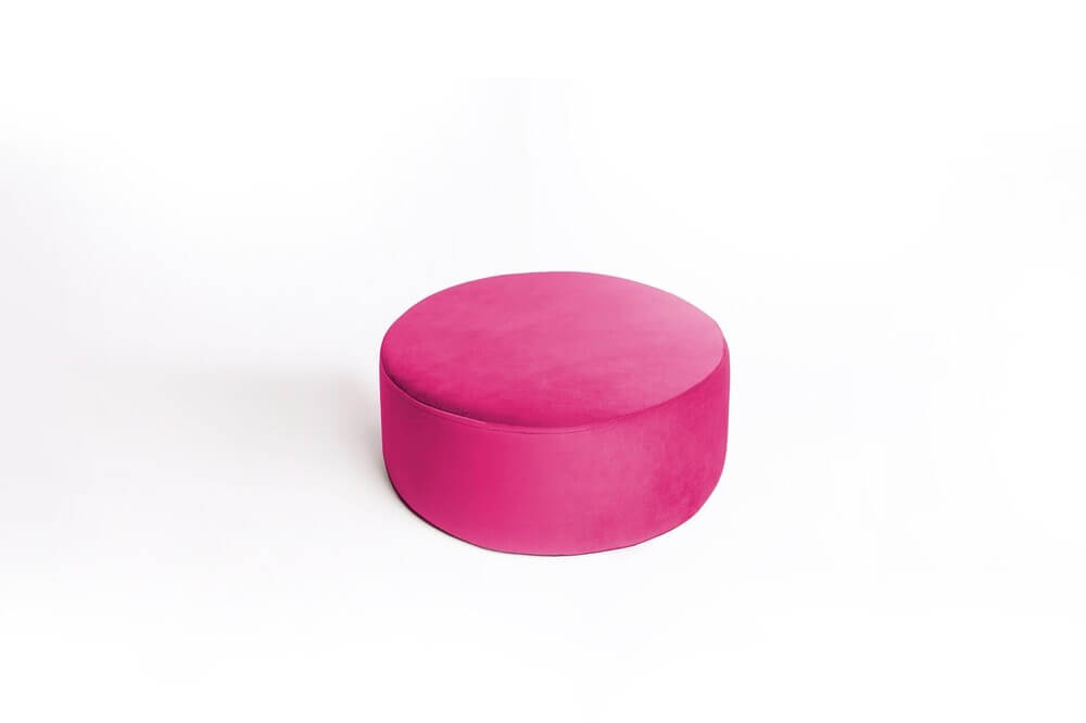 PINK VELVET small pouf