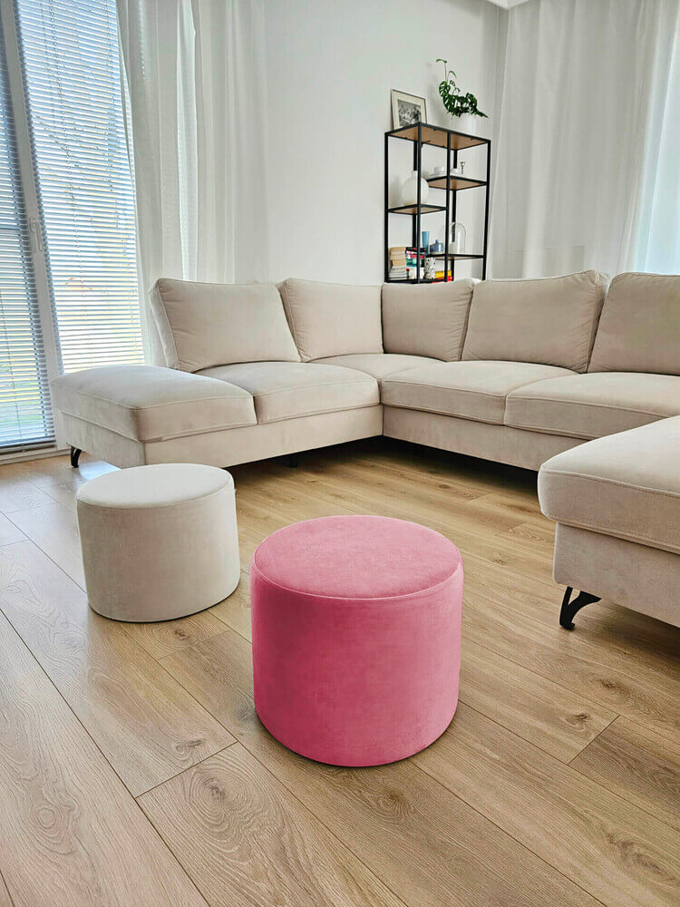 DIRTY PINK VELVET mittlerer Puff – Bild 2