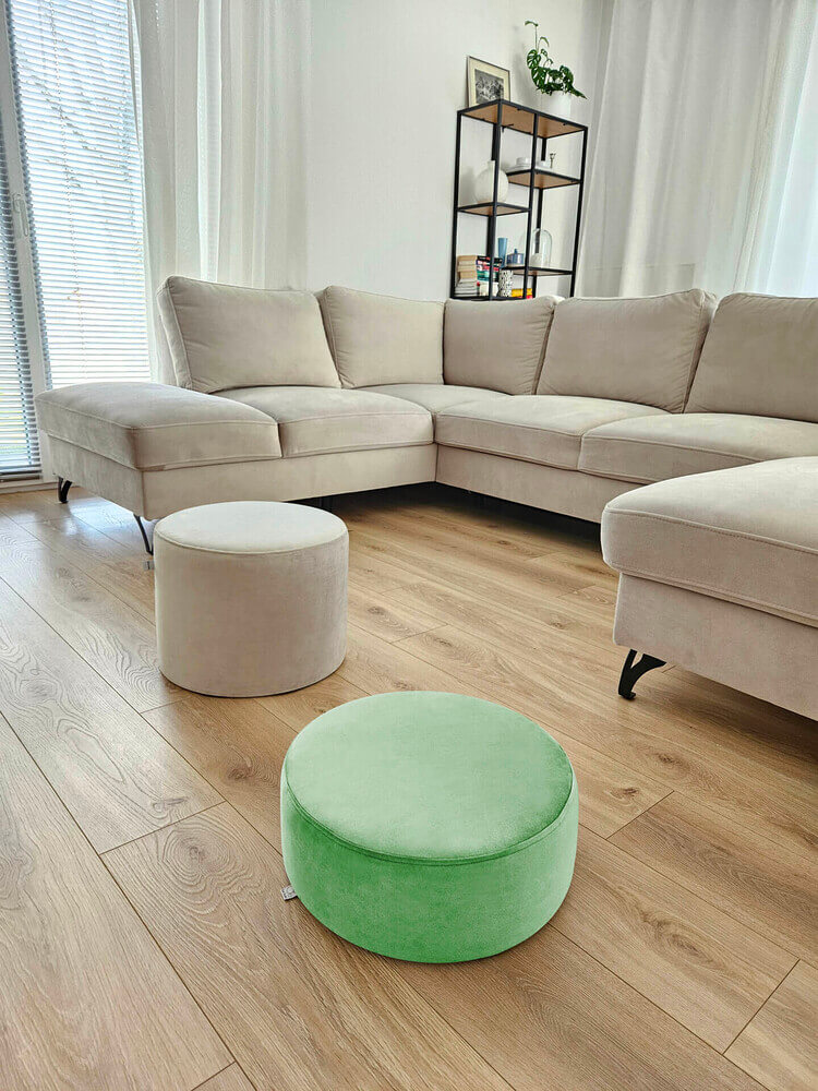 PISTACHIO VELVET small pouf - Image 2