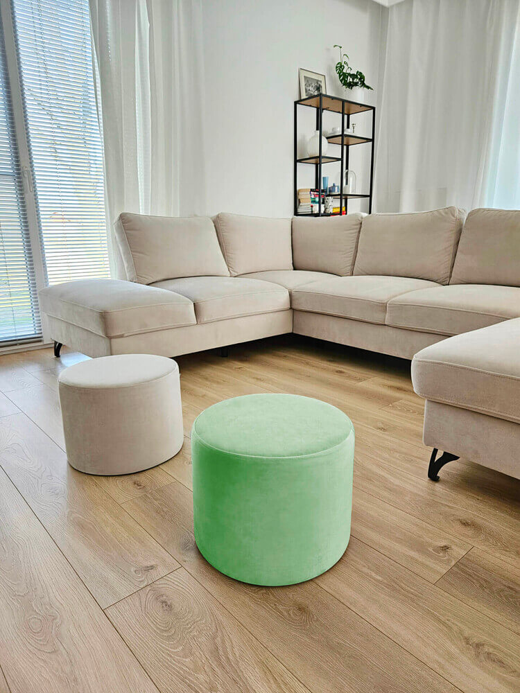 PISTACHIO VELVET medium pouf - Image 2