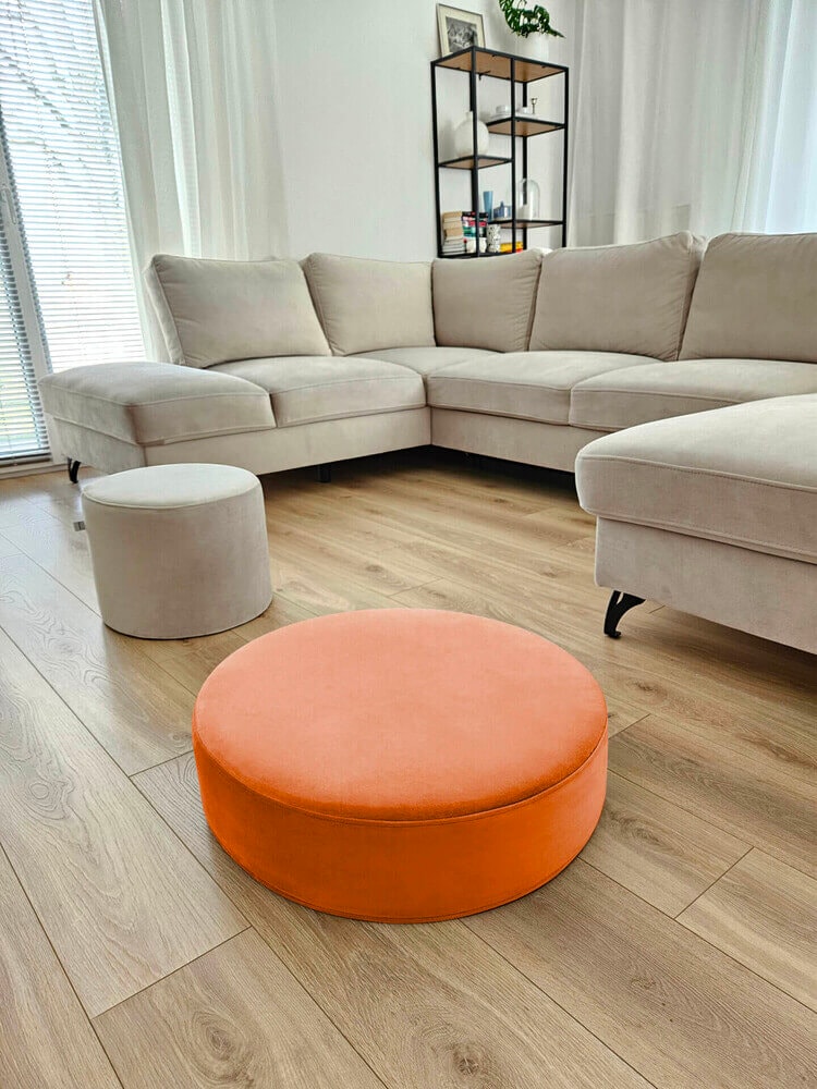 TERRACOTTA VELVET big pouf - Image 2