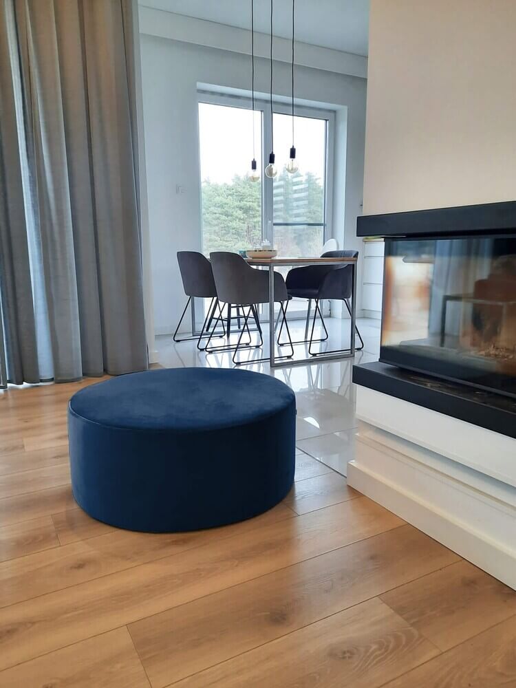 DARK NAVY BLUE VELVET xxl pouf - Image 3