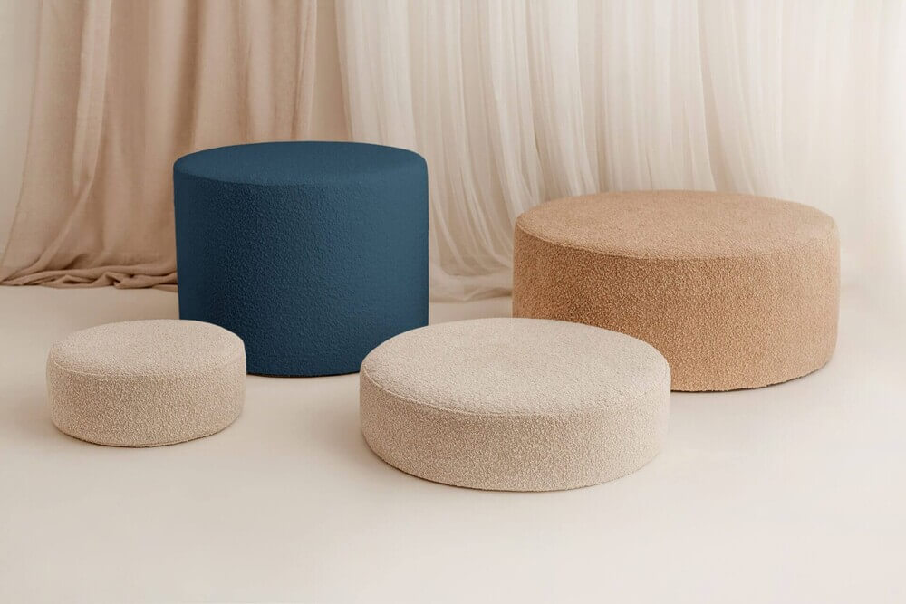 NAVY BLUE BOUCLE giga pouf - Image 2