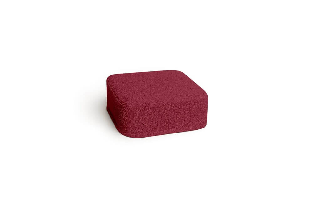 CLARET BOUCLE square small pouf