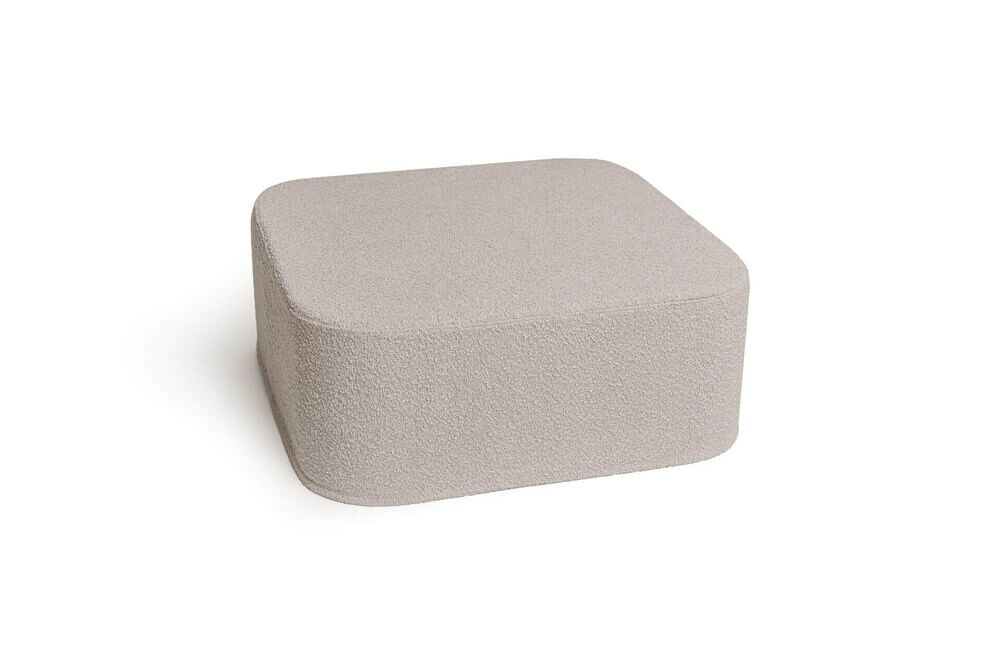 GREY BOUCLE square xxl pouf