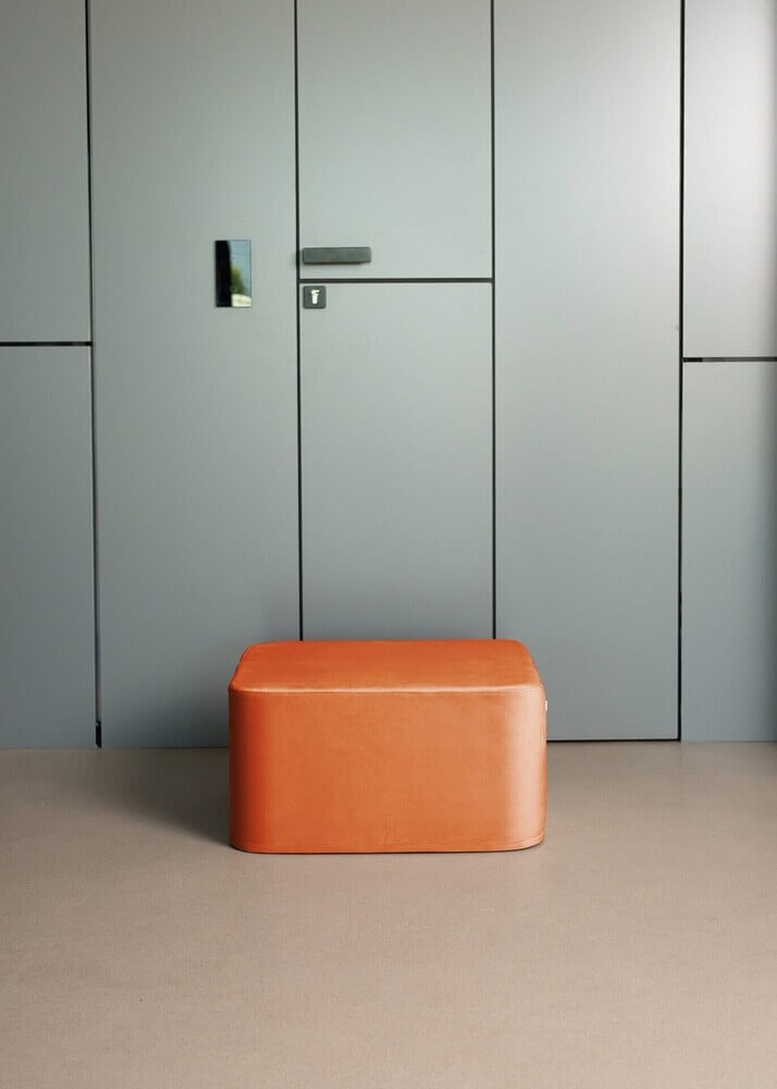 TERRACOTTA VELVET square large pouf - Image 2