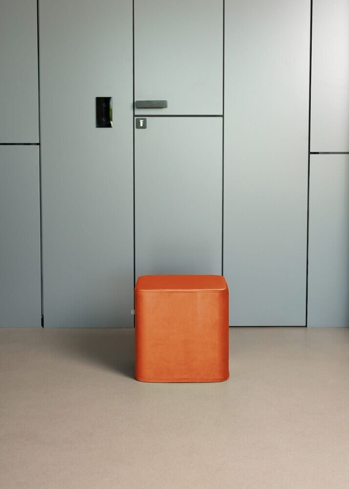 TERRACOTTA VELVET square medium pouf - Image 2