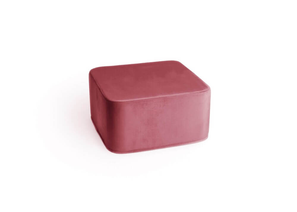 DIRTY PINK VELVET square large pouf
