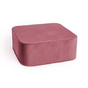 Pouf quadrato xxl in VELVET ROSA SPORCA