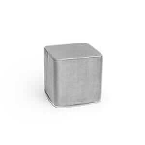 GREY VELVET square medium pouf