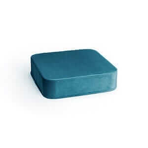 TURQUOISE VELVET square big pouf