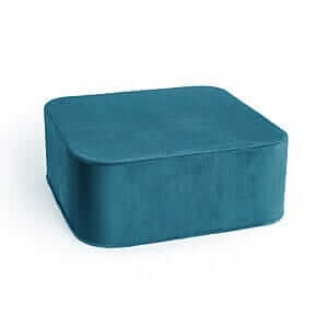 TURQUOISE VELVET quadratisch xxl pouf